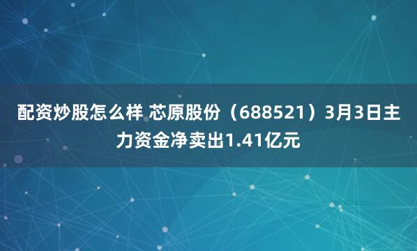 配资炒股怎么样 芯原股份（688521）3月3日主力资金净卖出1.41亿元