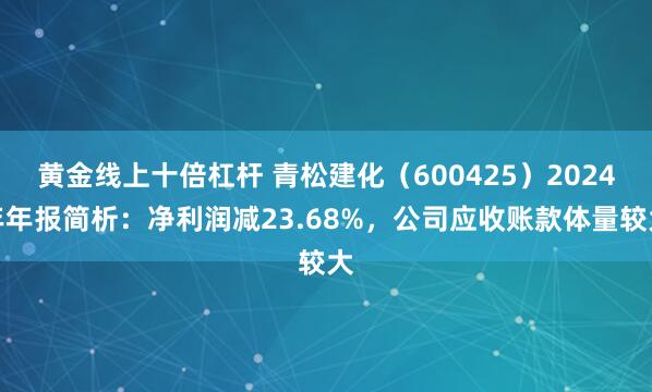 黄金线上十倍杠杆 青松建化（600425）2024年年报简析：净利润减23.68%，公司应收账款体量较大