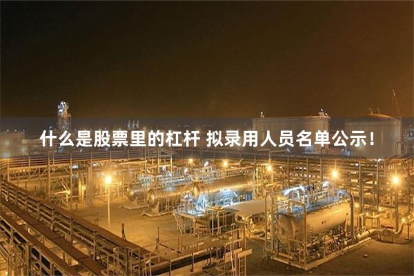 什么是股票里的杠杆 拟录用人员名单公示！