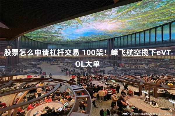 股票怎么申请杠杆交易 100架！峰飞航空揽下eVTOL大单