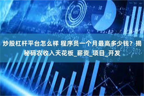 炒股杠杆平台怎么样 程序员一个月最高多少钱？揭秘码农收入天花板_薪资_项目_开发