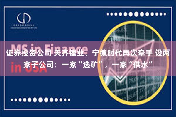 证券投资公司 天齐锂业、宁德时代再次牵手 设两家子公司：一家“选矿”，一家“供水”
